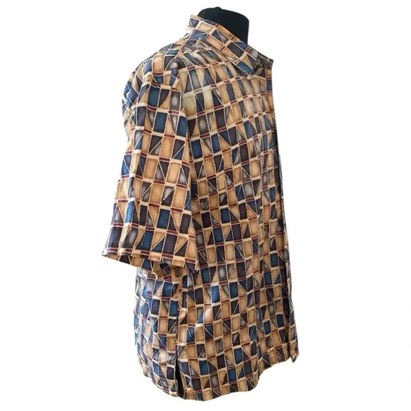 Richard Polynesian Print Cotton Lawn Aloha Hawaiian Shirt Size L Button - Picture 5 of 8